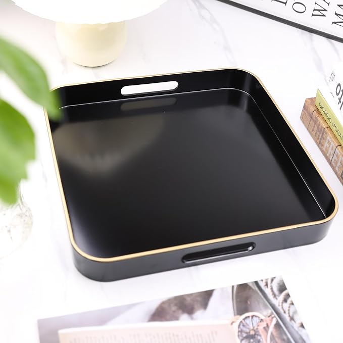 Black Square Decorative Tray - Image 4
