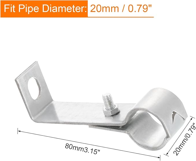 uxcell L Shaped Standoff Pipe Clamp Strap Fit - Image 2