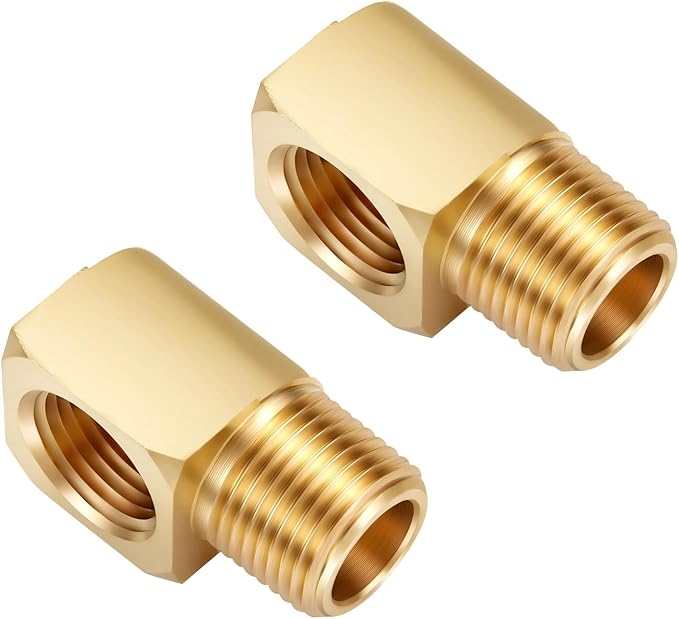 2 PCS Brass Pipe Fitting 90 Degree Elbow 1/4" NPT Male x 1/4" NPT Female | by LitOrange