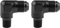 EVIL ENERGY 8AN to 1/4" NPT Male 90 Degree Fitting Adapter Aluminum 2PCS by EVILENERGY