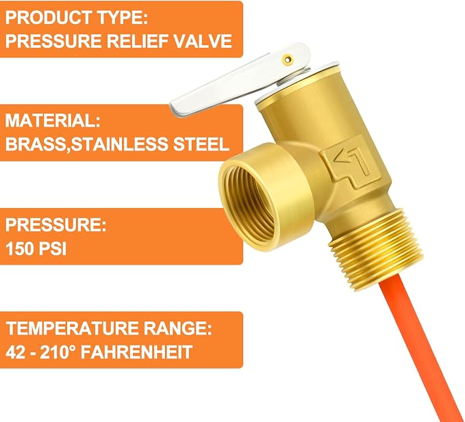 GASHER 3/4" NPT RV Water Heater Temperature & Pressure Relief Valve - Image 6