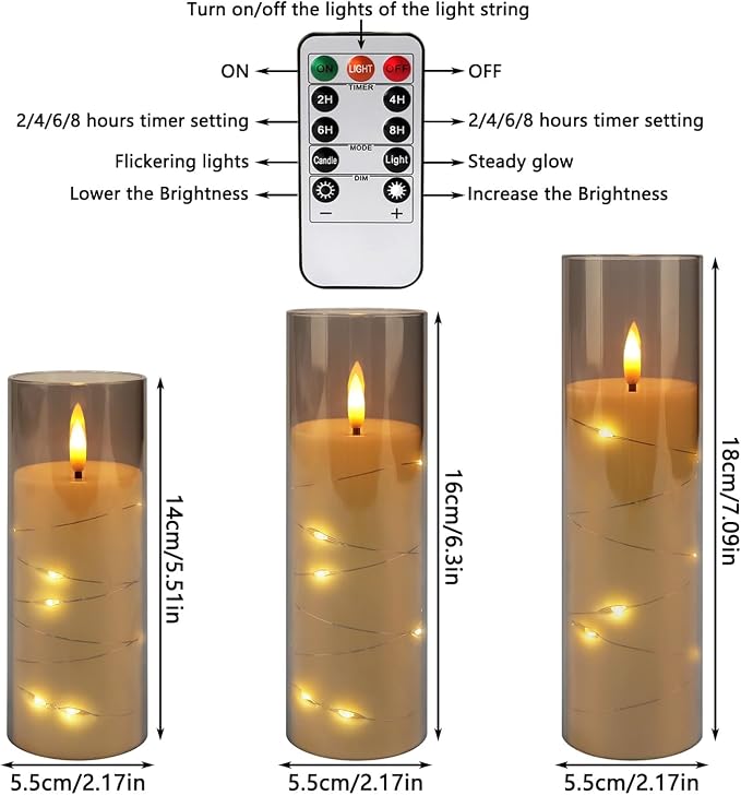 12-Pack Gray Acrylic Flameless LED Candles - Image 4