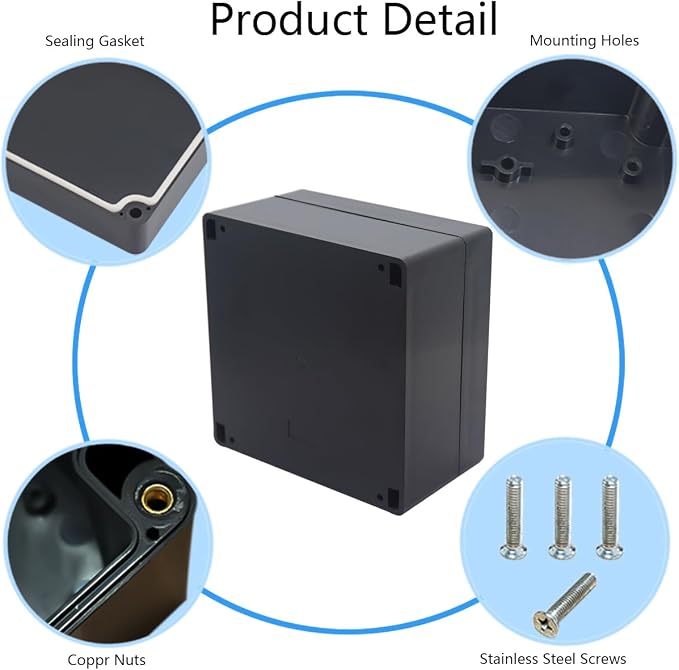 Project Box IP65 Waterproof Junction Box ABS Plastic Black Electrical Boxes DIY - Image 5
