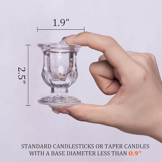 Letine Candlestick Holders Set of 12-2.5" H Taper Candle Holders Bulk - Image 2
