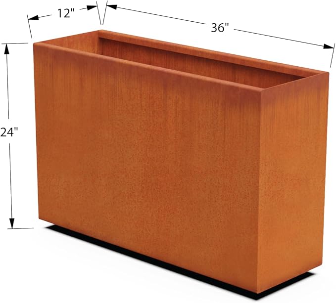 Corten Steel Planter, Large Rectangular Planters - Image 5