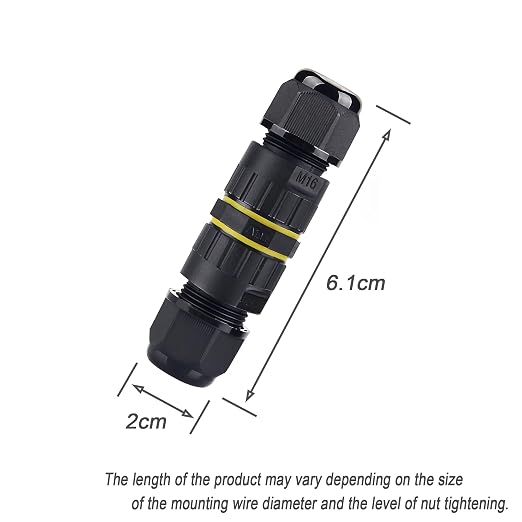 IP68 Waterproof Junction Box 2 Way 2 Pin Outdoor Cable Connector | 2 Pcs M16 - Image 4