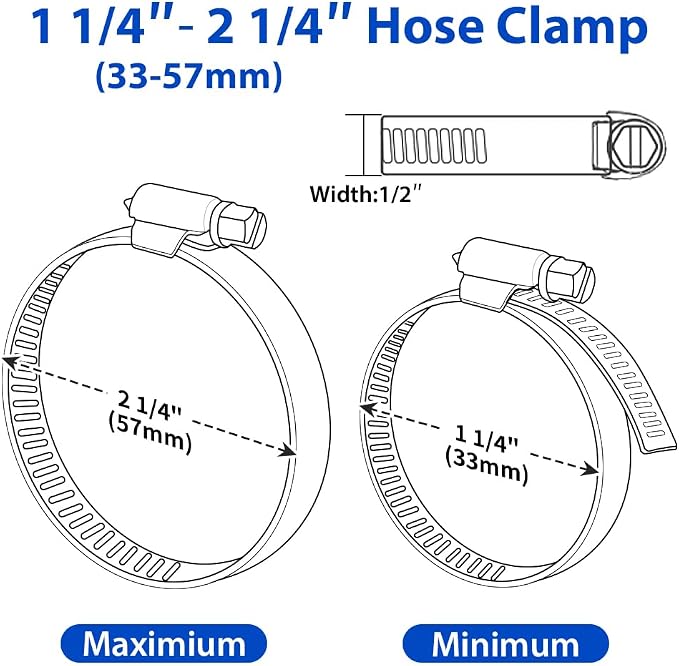 Hose Clamp, 10 Pack Stainless Steel Hose Clamps Assortment Kit, Adjustable - Image 2