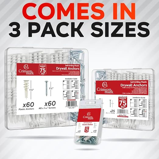120Pcs #8 Self Drilling Drywall Anchors and Screws Kit | #8 x 1-1/4" Superb - Image 7