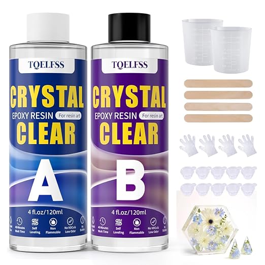 TQELFSS Epoxy Resin Kit 8 OZ, Fast Curing, Self Leveling, No Yellowing Casting by Unknown