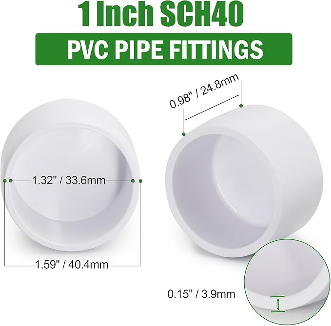 SCH40 PVC Cap 1 Inch - Image 3