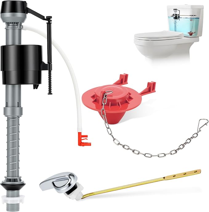 Universal Toilet Flush Valve Replacement Kit, Inside Tank Repair Kit | Height by Unknown