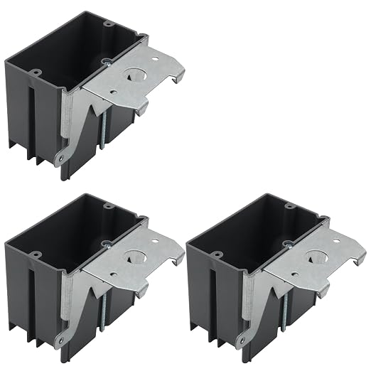 Single Gang Adjustable Electrical Box, 21 cu in, ETL Listed, 3 Pack | Gray PVC by YQSIYU