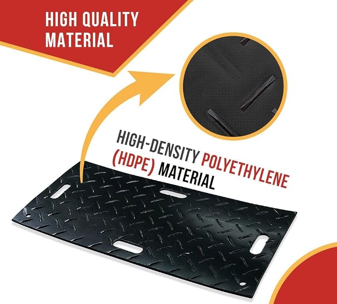 6 Pk 2' x 4' - 1/2" Thick Heavy Duty Ground Protection Mats - Easily Supports - Image 4