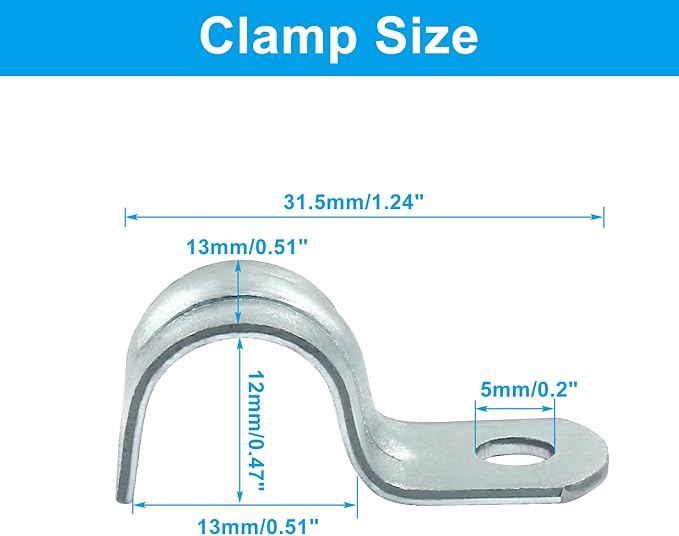 Biaungdo M12 1/2 Inch Rigid Pipe Strap, Zinc Plated Steel | One Hole Strap - Image 2