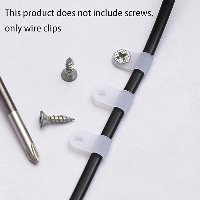 200Pcs White Nylon R-Type Cable Clamps, 1/4 Inch Wire Clips | Nylon durable - Image 4