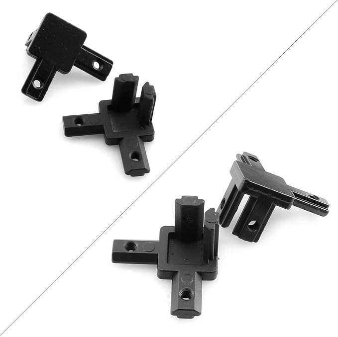 4-Pack Black 2020 Series 3-Way End Corner Bracket Connector, - Image 3