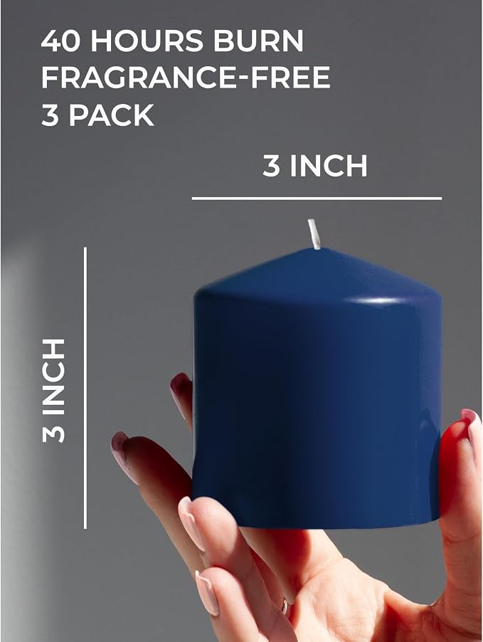 3x3 Pillar Candles Set of 3 - Image 2