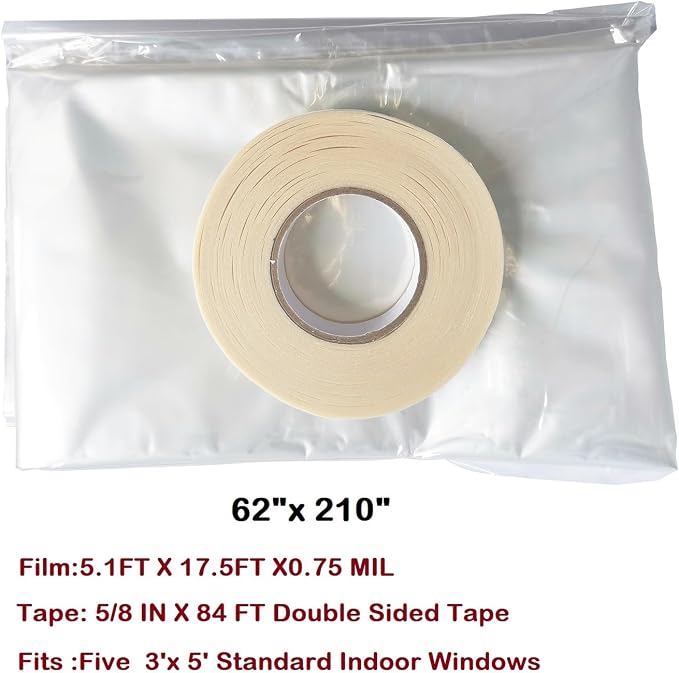 Indoor Window Insulator Kit- 5Windows（62-Inch x 210-Inch） - Image 3