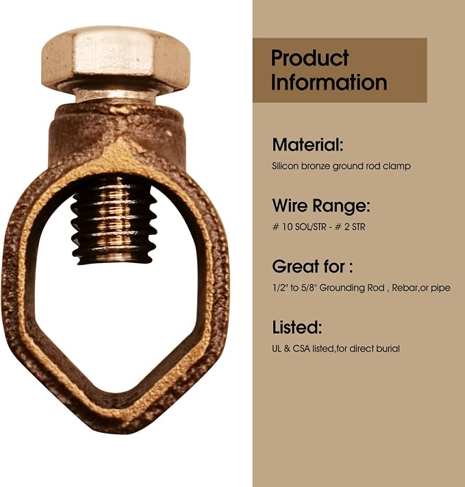 GOUNENGNAIL Copper Ground Rod Clamp - Image 3