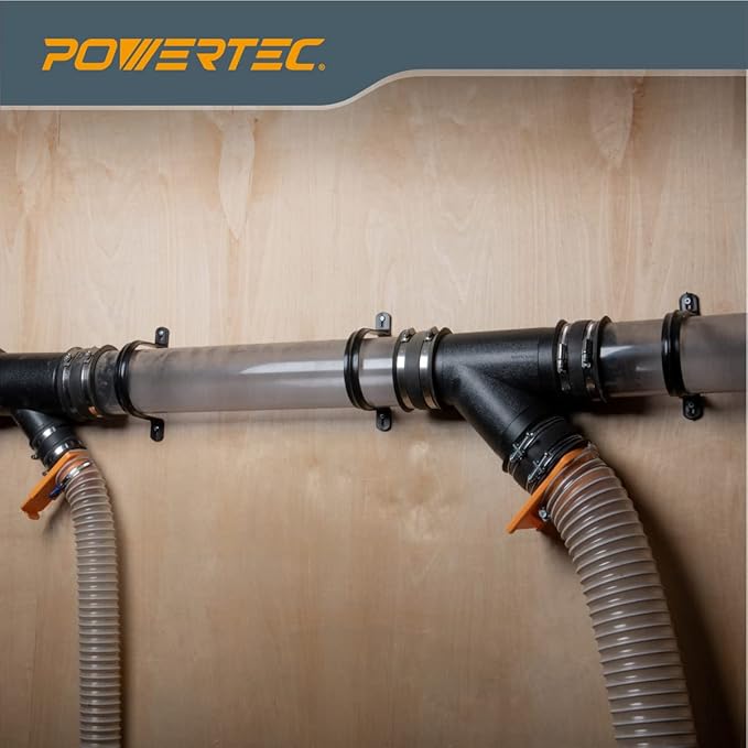 POWERTEC 70343-P2V Hangers for 4" Dust Collection Hose, Pipes and Dust - Image 6