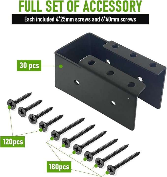 30 Pcs Concealed Joist Hangers, 2x4 Outdoor Beam Brackets - Image 3