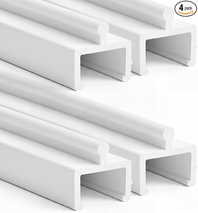 CroBlissful 4 Pcs 72 Inch Sliding Screen Door Track Replacement Modern White by CroBlissful