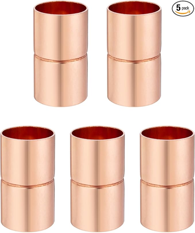 Straight Coupling Copper Fittings 3/8 Inch Copper Pipe Welding Joint Connector by ZOWZEA