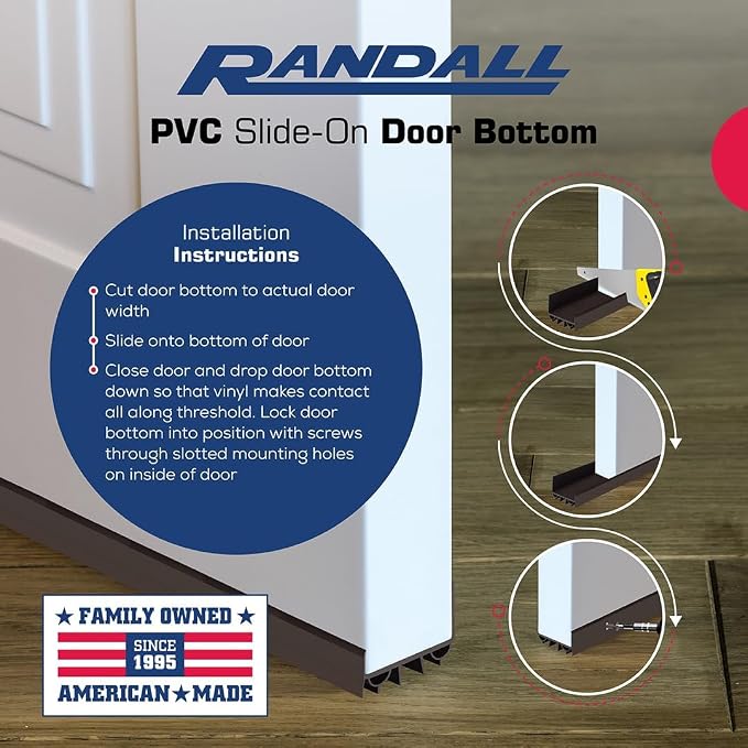 PVC Slide-On Door Bottom | Adjustable Plastic Weatherstrip Door Bottom - Image 4