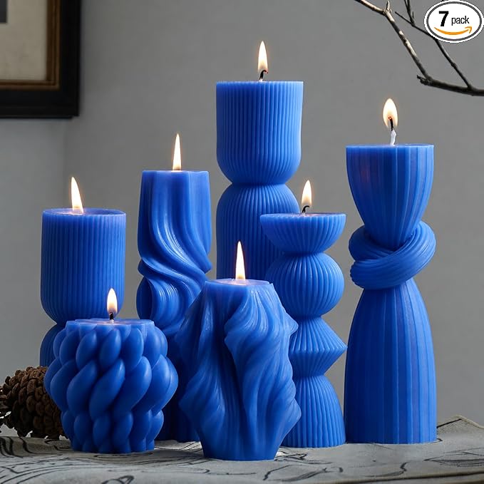 7-Pack Pillar Candles by NATCENSE