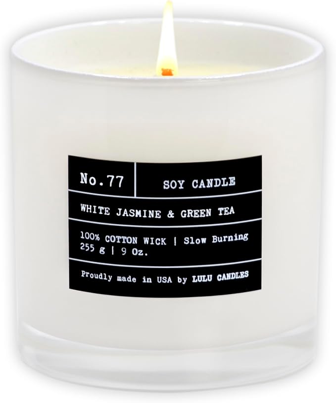 Lulu Candles | White Jasmine & Green Tea | Luxury Scented Soy Jar Candle | Hand - Image 2