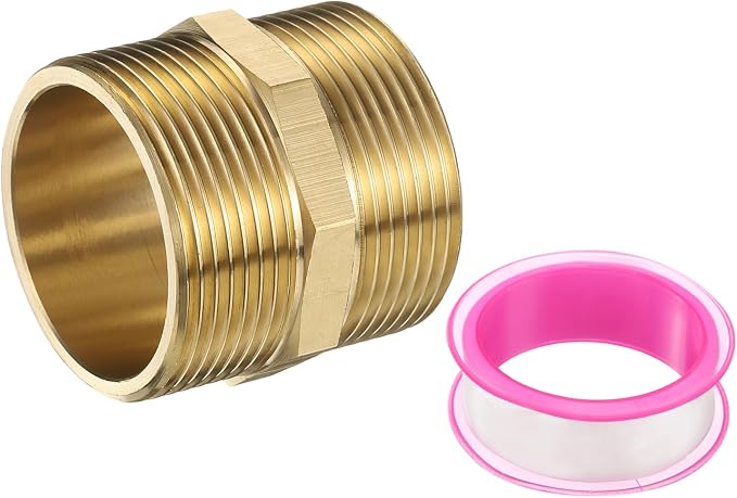 PATIKIL Brass Pipe Fitting, 1-1/2" BSP Male x 1-1/2" BSP Male Thread Connector by PATIKIL