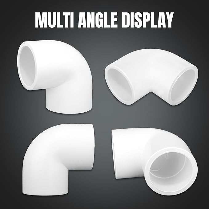 20 Pack 1/2inch 90 Degree PVC Elbow Pipe Fittings, 2 Way Right Angle Furniture - Image 5