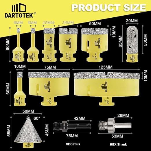 Diamond Core Drill Bits Set 12PCS - Image 2