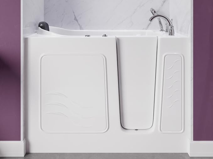 ANZZI Walk In Tub, 26 X 53 In, Right Drain, 15 Whirlpool Jets, Inline | Slip - Image 4