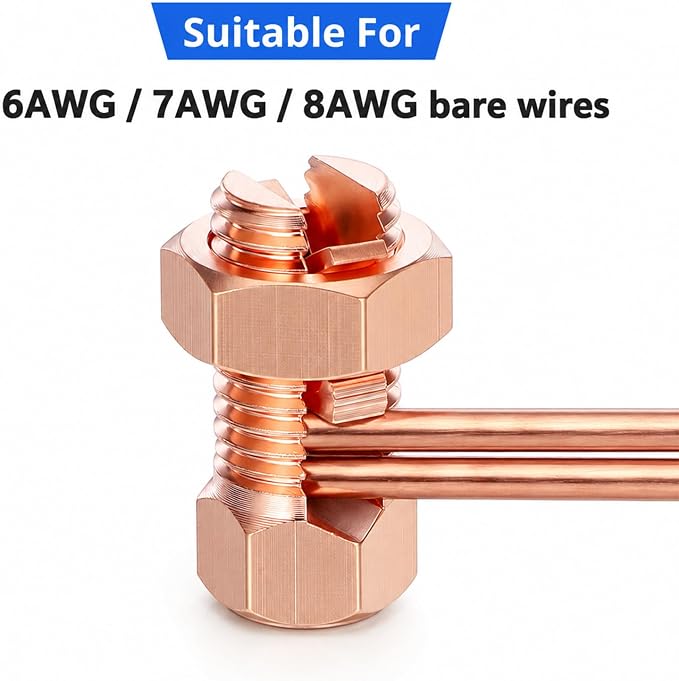 Split Bolt Wire Connector 5 PCS, TJ-16 Copper Alloy Ground Wire Connector - Image 3