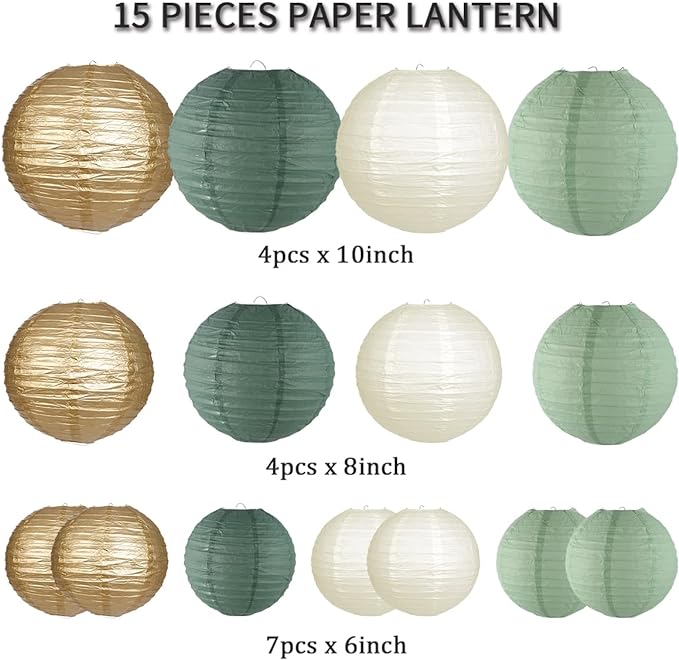 Paper Lanterns Decorative, Round Hanging Paper Lanterns Decorations - Image 2