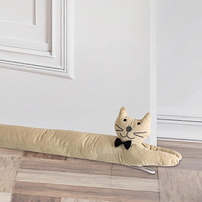 Cat Fabric Under Door Draft Stopper, 3LB Heavy Duty Decorative Soundproof Door by CERAYOU