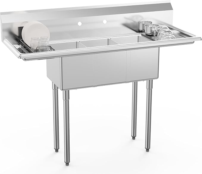 ROVSUN Commercial Sink, Stainless Steel Sink - Image 9