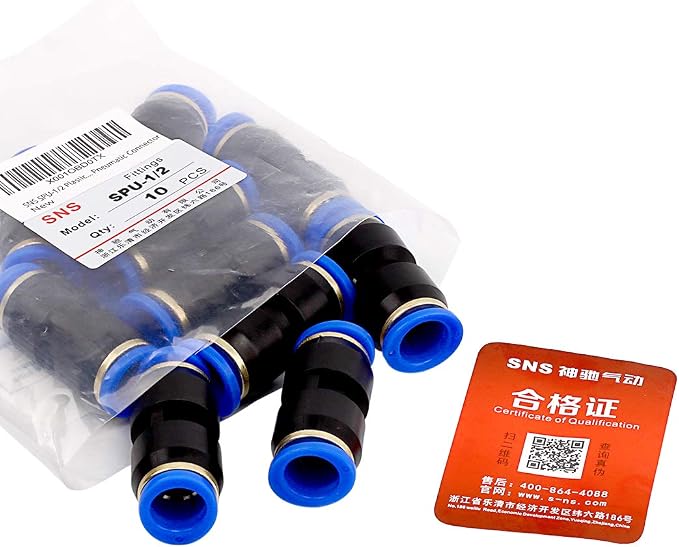 SNS 1/2" Tube OD Plastic Straight Union Pipe Tube Fitting Straight Pneumatic - Image 8