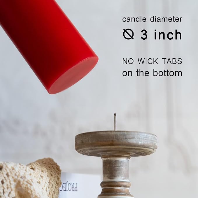 MOZEAL 3" x 4" Hand-Poured Unscented Candle, Dripless Pillar Candle Set of 3 - Image 4