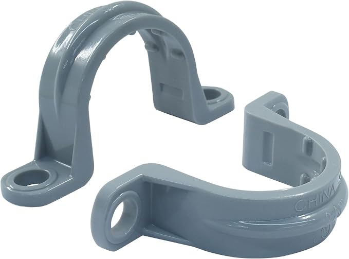 3/4 Inch PVC Pipe Strap, 20 Pack | 2-Hole, Plastic Conduit Clamp, Pipe Supports - Image 2