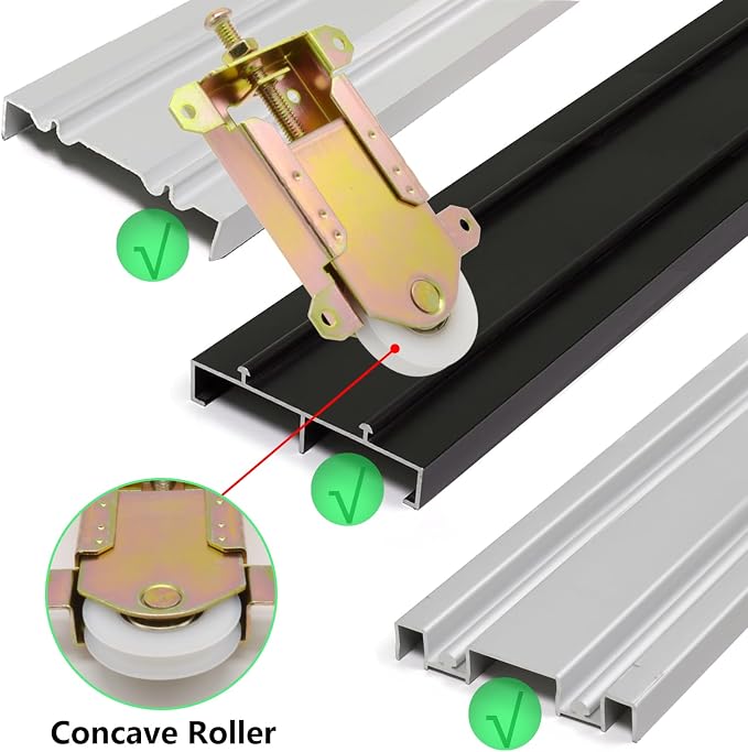 Sliding Mirror Closet Door Rollers Replacement Hardware Fits Contractors Part - Image 4