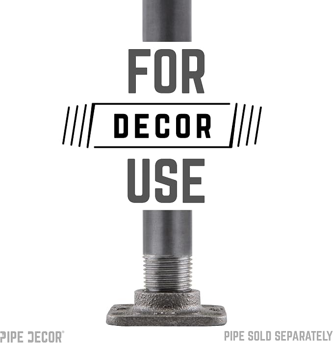 1/2" Square Micro Mini Flange Fitting, PIPE DECOR Black Malleable Iron Fittings - Image 6