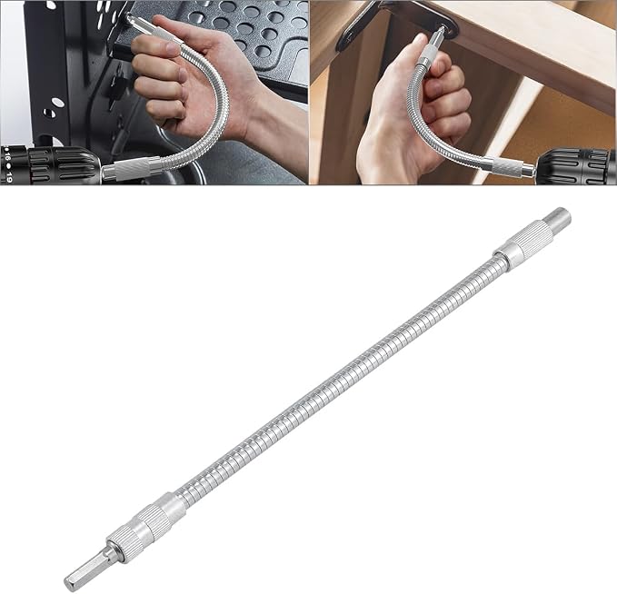 1 Pc Mixed Drive Flexible Socket Extension Bar Adapter -300mm, 6.35mm Alloy - Image 2