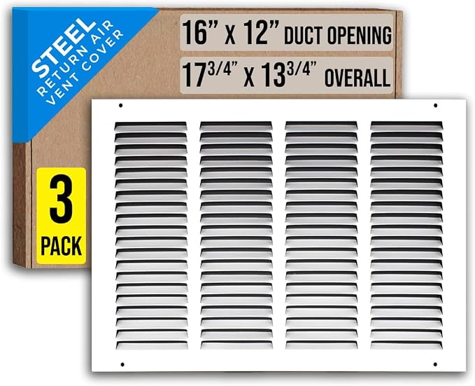 Fits 16x12 Duct Opening | Steel Return Air Grille by Handua | Vent Cover Grill by Handua
