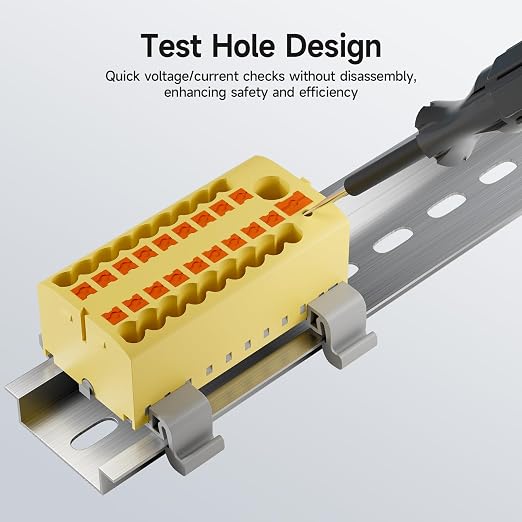 4Pcs KV225G DIN Rail Terminal Blocks, 9-Pole 1 in 18 Out Push-in | 9-Pole 1 in - Image 6