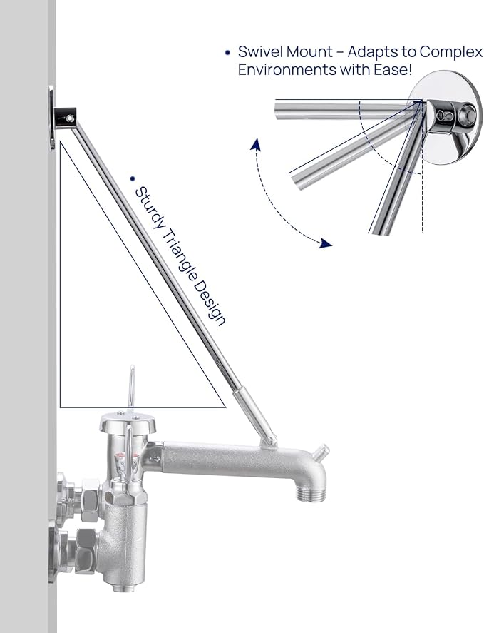 Commercial Mop Sink Faucet Installation Wall Bracket Repalcement - Image 4