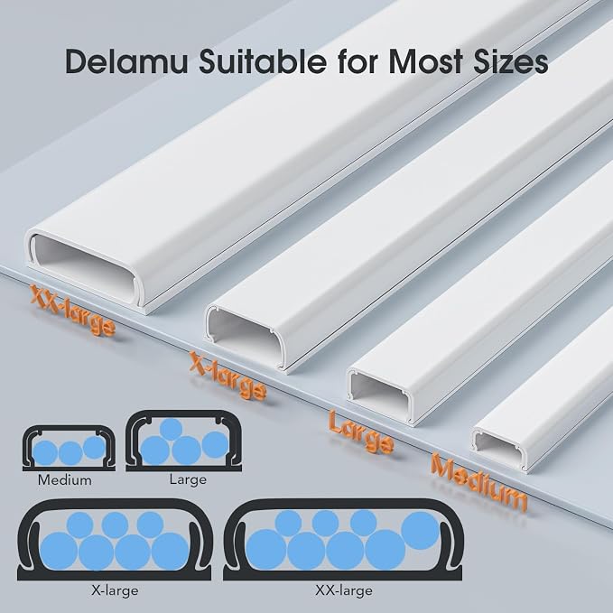 Delamu Cord Covers for 4-7 Wires on Wall, 62.8in Cord Hider Cable Hider - Image 9