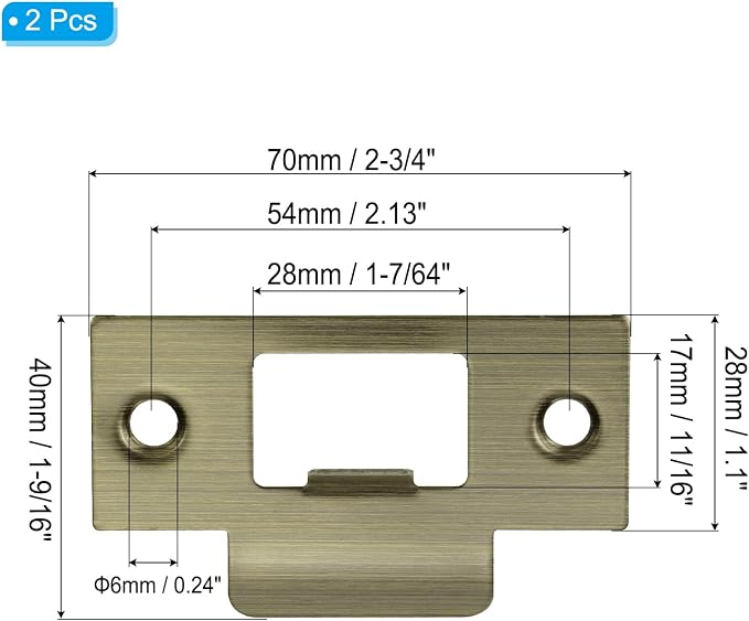 PATIKIL 2-3/4" Door Lock Strike Plate, Door Backplate - Image 2