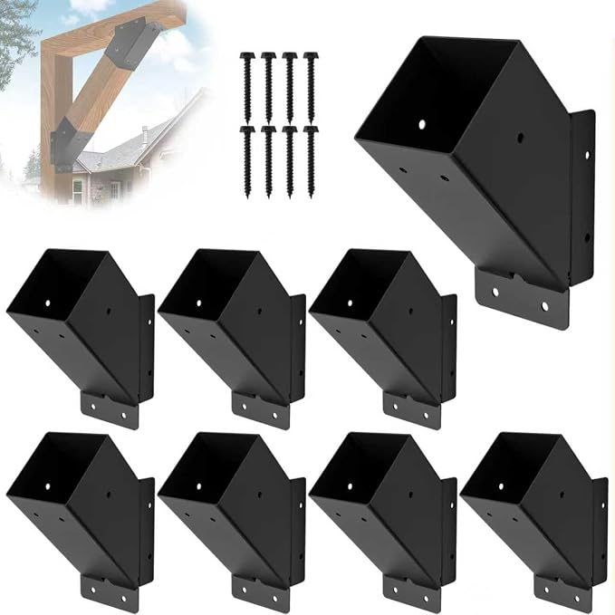 8 Pcs 45° 4”x 4“ Angle Support Brackets | Angle Support Bracket, Heavy Duty by AXWHYS